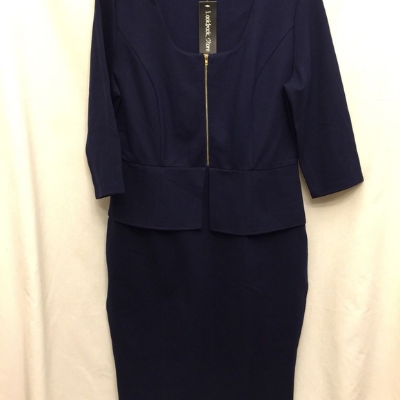 New Lookbook Store PEPLUM Pencil Dress 14W NWT - Picture 3 of 8